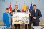 3. Kärnten-Steiermark-Konferenz in Klagenfurt: LH-Stv. Manuela Khom, LH Mario Kunasek, LH Peter Kaiser und LH-Stv. Martin Gruber (v.l.) © LPD Kärnten/Gleiss; bei Quellenangabe honorarfrei 3. Kärnten-Steiermark-Konferenz in Klagenfurt: LH-Stv. Manuela Khom, LH Mario Kunasek, LH Peter Kaiser und LH-Stv. Martin Gruber (v.l.)