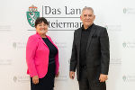 LH-Stv. Manuela Khom hieß Albaniens Botschafter Fatmir Velaj in Graz willkommen. © Land Steiermark/Robert Binder; Verwendung bei Quellenangabe honorarfrei LH-Stv. Manuela Khom hieß Albaniens Botschafter Fatmir Velaj in Graz willkommen.