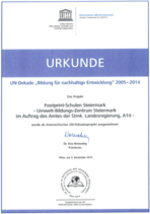 Urkunde für das UBZ zur Footprint-Initiative © UBZ Stmk Urkunde für das UBZ zur Footprint-Initiative © UBZ Stmk
