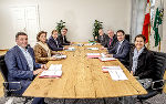 Die Mitglieder der steirischen Landesregierung bei der heutigen Reformklausur in Graz.