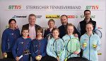 LR Lang, Barbara Muhr und Günter Bresnik mit TrainerInnen und Jugendlichen des STTV © Land Steiermark/Strasser LR Lang, Barbara Muhr und Günter Bresnik mit TrainerInnen und Jugendlichen des STTV © Land Steiermark/Strasser