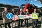 V.l.: Gerhard Harer (Steiermarkbahn), Bernhard Breid (A 16), LR Anton Lang, Michaela Huber (ÖBB-Vorständin) und Franz Weintögl (GKB). © Frankl V.l.: Gerhard Harer (Steiermarkbahn), Bernhard Breid (A 16), LR Anton Lang, Michaela Huber (ÖBB-Vorständin) und Franz Weintögl (GKB). © Frankl