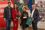 Monika Ute Meder (Krötenschutzprojekt Graz) mit Landesrat Hannes Amesbauer, Moderatorin Maggie Entenfellner und Krone-Chefredakteur Klaus Herrmann.