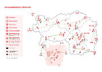 Bildbeschreibung: Eine grafische Darstellung der künftigen Spitalslandschaft auf einer Steiermark-Karte