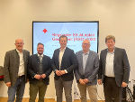 RSG-Präsentation in Ilz: ÖGK-Vorsitzender Josef Harb, Klubobmann Marco Triller, LR Karlheinz Kornhäusl, Michael Koren (Geschäftsführer Gesundheitsfonds) und  Wolfgang Habacher (EPIG-Gesundheitsplanungsinstitut) (v.l.)