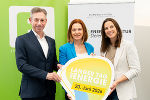 Landesrätin Simone Schmiedtbauer, Werner Ressi (Vorstandsdirektor der Energie Steiermark) und Irene Hofer (Energieagentur Steiermark) machten Lust auf den „Langen Tag der Energie". © Land Steiermark/Melanie Laimer; Verwendung bei Quellenangabe honorarfrei