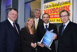v.l.: Präs. P.Mühlbacher (WK), B.Dorner (Telekom), GF G.Mayer (Telekom), A. Hanschek, LR Ch. Buchmann, Foto: krug 