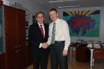Bildtext: v.l. Innovationslandesrat Christian Buchmann und Innovationskommissar Janez Potocnik forcieren Clusterpolitik 