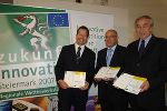 v.l. Dr. G. Gratzer (A 14 – Wirtschaft und Innovation), José Palma Andres (GD Regionalpolitik der Europäischen Kommission), LAbg. G. Schöpfer in Vertretung von LR Ch. Buchmann  