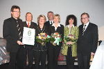 (v.l.): DI Josef Gasser,  BM DI Paul Gasser, BM DI Hanna Gasser, DI Harald und DI Doris Enzensberger,  Mag. Margit Gasser, LR Dr. Christian Buchmann 