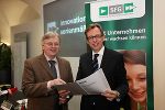 v.l: SFG-Geschäftsführer Kaltenbeck, Wirtschaftslandesrat Buchmann 