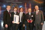 v.l.: Wirtschaftslandesrat Dr. Christian Buchmann, die Geschäftsführer der Tyromotion GmbH Dr. Alexander Kollreider und DI David Ram, Binder+Co-Chef DI Dr. Karl Grabner und Wirtschaftsminister Dr. Reinhold Mitterlehner © SFG v.l.: Wirtschaftslandesrat Dr. Christian Buchmann, die Geschäftsführer der Tyromotion GmbH Dr. Alexander Kollreider und DI David Ram, Binder+Co-Chef DI Dr. Karl Grabner und Wirtschaftsminister Dr. Reinhold Mitterlehner