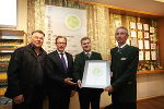 v.l.: Eberhard Schrempf (Geschäftsführer der Creative Industries Styria), LR Dr. Christian Buchmann, Stephan Jantscher, Erwin Stubenschrott.