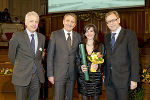 v.l.: Michael Klamminger (WK-Innungsgeschäftsführer), WK-Präsident Ing. Josef Herk, Teresa Rothwangl (Berufsfotografin), LR Dr. Christian Buchmann © Fischer