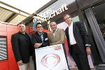 Eberhard Schrempf (GF Creative Industries Styria), Thomas Weber (Regisseur), Klaus Ibitz (Kameramann), Christian Buchmann (LR für Wirtschaft, Europa und Kultur)