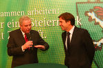 LH-Stv. Hermann Schützenhöfer und LH Franz Voves luden steirische Medienvertreter zum traditionellen Neujahrsempfang in die Grazer Burg.