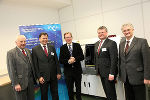 v.l.: Bürgermeister Matthias Konrad, Rektor Wilfried Eichlseder, Landesrat Dr. Christian Buchmann, Dr. Richard Schanner, Prof. Dr. Reinhold Ebner. © Klaus Morgenstern