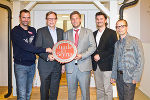 Mario Haas, Christian Buchmann (Wirtschaftslandesrat), Otmar Malli (Malli Bau GmbH) Philipp Raunigg und Robert Merc (beide Agentur Raunigg & Partner GmbH) © CIS