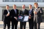 v.l.n.r.: Ing. Christian Amon (M&R), LR Dr. Christian Buchmann, Ing. Herbert Ritter (GF M&R), Dr. Thomas Klein (GF RCPE), Univ.-Prof. Dr. Johannes Khinast (GF RCPE) © manggei