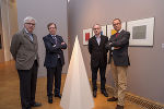 v.l.: Peter Pakesch, Kulturlandesrat Christian Buchmann, Kurator Peter Peer, Wolfgang Muchitsch. © UMJ / N. Lackner