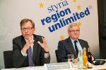 Wirtschaftslandesrat Christian Buchmann mit SFG-Geschäftsführer Burghard Kaltenbeck. © SFG/Frankl Wirtschaftslandesrat Christian Buchmann mit SFG-Geschäftsführer Burghard Kaltenbeck.