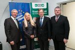 v.l.: Dr. Johann Harer (HTS), Waltraud Schinko-Neuroth (Neuroth AG), Dr. Christian Buchmann (Landesrat für Wirtschaft, Europa und Kultur), Dr. Richard Schanner (HTS). © Frankl v.l.: Dr. Johann Harer (HTS), Waltraud Schinko-Neuroth (Neuroth AG), Dr. Christian Buchmann (Landesrat für Wirtschaft, Europa und Kultur), Dr. Richard Schanner (HTS).