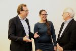 Kulturlandesrat Christian Buchmann mit den beiden Vorsitzenden des neuen Kulturkuratoriums Barbara Binder (Stellvertreterin) und Igo Huber (Vorsitzender) © Land Steiermark
