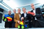 v.l.: Eberhard Schrempf (CIS), Alfred Urleb (WiGl), Willi Gangl (WiGl), LR Christian Buchmann und StR Gerhard Rüsch. © CIS/geopho