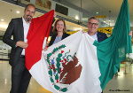 v.l.: ICS-Aufsichtsratsvorsitzender Jürgen Roth, Wirtschaftslandesrätin Barbara Eibinger-Miedl und WK-Präsident Josef Herk freuen sich über die positive Entwicklung der steirischen Exportwirtschaft! © Land Steiermark