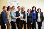 SP-Klubobmann Hannes Schwarz, die Rektorin der FH Joanneum Bad Gleichenberg Eva-Maria Adamer-König, Landesrätin Barbara Eibinger-Miedl, Landeshauptmann-Stellvertreter Michael Schickhofer, Universitätsprofessor Rudolf Egger, Elgrid Messner von der Pädagogischen Hochschule Steiermark, VP-Klubobfrau Barbara Riener und die Bad Gleichenberger Bürgermeisterin Christine Siegl (v.l.). ©      