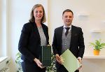 Europalandesrätin Barbara Eibinger-Miedl mit dem ungarischen Staatssekretär Bence Tuzson. © Land Steiermark