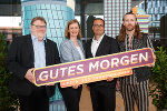 v.l.: Journalist und Autor Wolf Lotter, Wirtschaftslandesrätin Barbara Eibinger-Miedl, SFG-Geschäftsführer Christoph Ludwig und Wirtschaftsphilosoph Anders Indset. © SFG/Scheriau v.l.: Journalist und Autor Wolf Lotter, Wirtschaftslandesrätin Barbara Eibinger-Miedl, SFG-Geschäftsführer Christoph Ludwig und Wirtschaftsphilosoph Anders Indset.