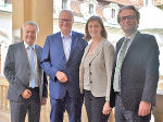 Hoher Besuch im Landhaus: Finanzminister Thomas Schäfer mit den Landesregierern im Gespräch.