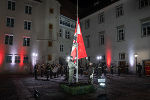 Die Flaggenparade 2020 im Grazer Burghof. © Bilder: Land Steiermark/Jesse Streibl; Verwendung bei Quellenangabe honorarfrei Die Flaggenparade 2020 im Grazer Burghof. © Bilder: Land Steiermark/Jesse Streibl; Verwendung bei Quellenangabe honorarfrei