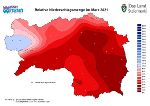 Eine Übersichtskarte zu den Niederschlägen im März 2021