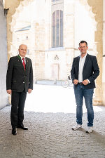 LR Hans Seitinger und BM Wolfgang Mückstein bei der Veterinärreferentenkonferenz in Graz.