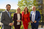 Kärnten-Verkehrslandesrat Sebastian Schuschnig, Klimaschutzministerin Leonore Gewessler, Wien-Verkehrsstadträtin Ulli Sima und LH-Stv. Anton Lang informierten gemeinsam über die beschlossenen Maßnahmen. (v.l.)