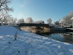 Herrliche Winterlandschaft, wunderschöne Clementmühlbrücke.