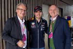 LH Christopher Drexler, Formel 1-Weltmeister Max Verstappen und Innenminister Gerhard Karner (v.l.).