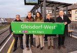 Peter Gspaltl (Geschäftsführer Verkehrsverbund Steiermark), LH-Stv. Anton Lang, Heike Krug-Leitold (Steiermarkbahn, Leitung Unternehmensentwicklung), Direktor Ronald Kiss (Steiermärkische Landesbahnen) und Gleisdorfs Vize-Bgm. Thomas Reiter (v.l.) © Land Steiermark/Resch