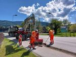 Aktuell werden an der B 75 die Bankette abgetragen. © Land Steiermark