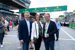 Bundeskanzler Karl Nehammer, Landesrätin Barbara Eibinger-Miedl und Landeshauptmann Christopher Drexler auf der Rennstrecke am Red Bull Ring