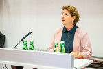 Landesrätin Ursula Lackner bei der öffentlichen Anhörung zum AKW Krško © Land Steiermark/Christoph Purgstaller; Verwendung bei Quellenangabe honorarfrei