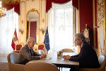 Bundespräsident Alexander Van der Bellen und Landeshauptmann Christopher Drexler bei ihrem Gespräch in der Hofburg.
