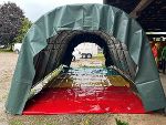 Eine Dekontaminationsschleuse bei der ASP-Übung in Kärnten. © Land Kärnten/Abteilung 10; Verwendung bei Quellenangabe honorarfrei Eine Dekontaminationsschleuse bei der ASP-Übung in Kärnten.
