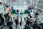 Großes Medieninteresse anlässlich der Präsentation der Ergebnisse der Regierungsklausur. © Land Steiermark/Binder; bei Quellenangabe honorarfrei Großes Medieninteresse anlässlich der Präsentation der Ergebnisse der Regierungsklausur.